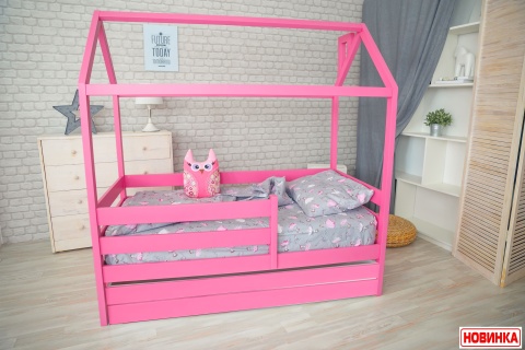 Кровать Сказка Массив (Домик)/Спальное Место 800 х 1600 мм