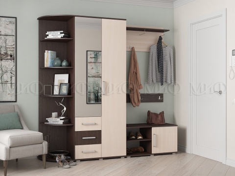 Прихожая Бостон Венге/Белфорт (Ш-2170 мм x В-2120 мм x Г-470 мм)