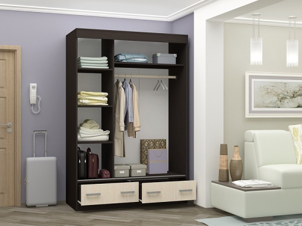 Шкаф-Купе Майа  №1 с Зеркалом Венге/Белфорт (Ш-1500 х В-2216 х Г-576 мм)