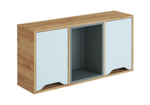 Полка навесная Rich дуб крафт золотой / мята / сумеречный голубой